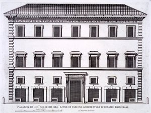 Palazzo da família Fonseca, Roma, de &39;Palazzi di Roma&39;, parte II, publicado em 1670